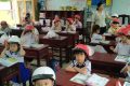 CÔNG TY XE MÁY HON DA TRAO TẶNG MŨ BẢO HIỂM CHO TẤT CẢ CÁC EM HỌC SINH CỦA TRƯỜNG TH VĨNH THUẬN 1